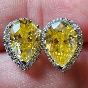 Beautiful Certified Moissanite Stud Earrings, 2.0 cts